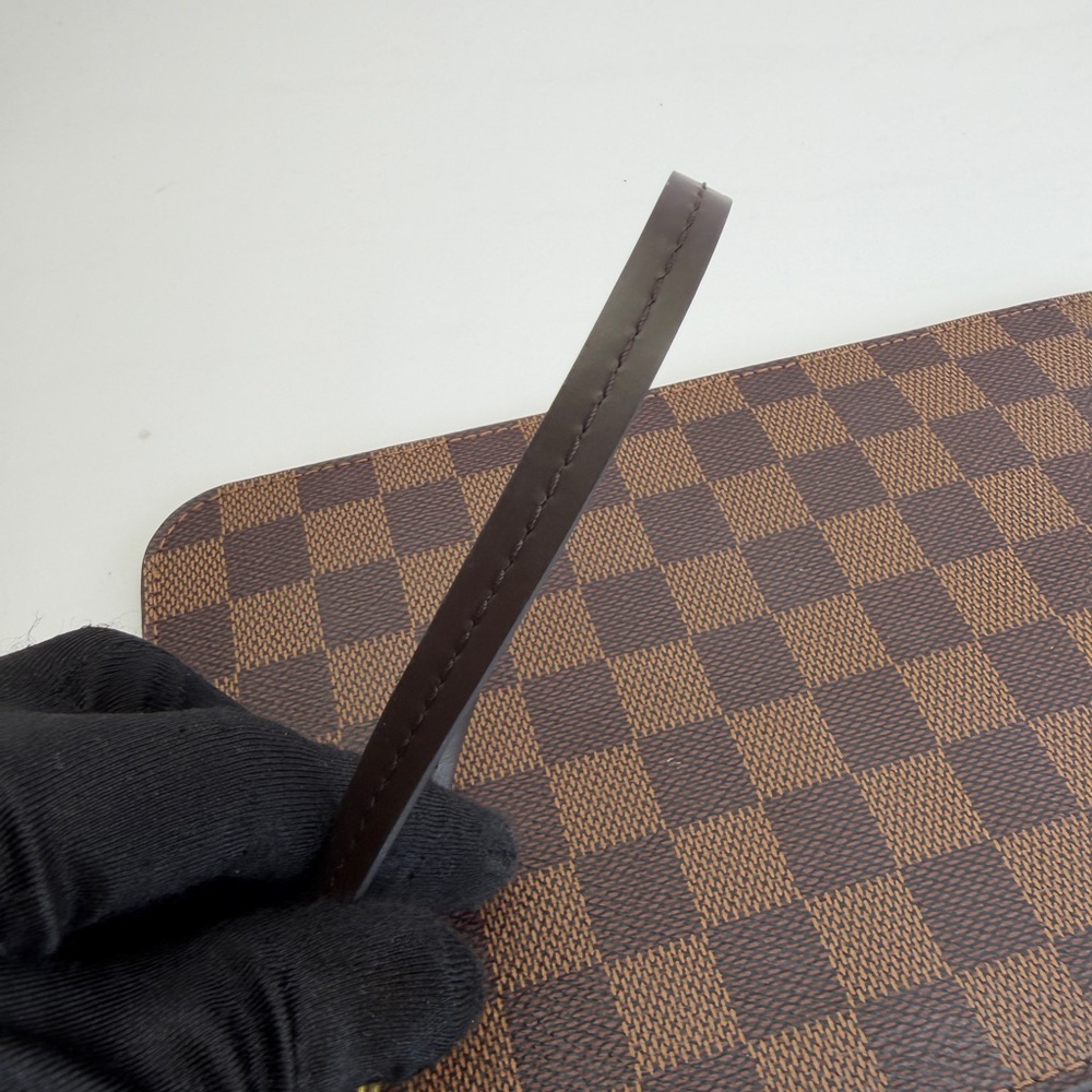 Authentic Louis Vuitton Damier Ebene Neverfull Pochette Wristlet Bag - Picture 8 of 13